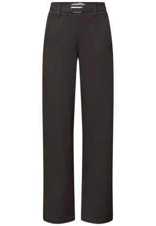 Street One - Straight Leg Hose mit Detail darkest brown - Gr. - 32