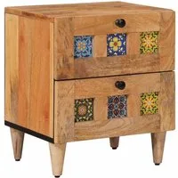 vidaXL Nachttisch Nachttisch Natur 40 x 33,5 x 46 cm Massivholz (1-St)