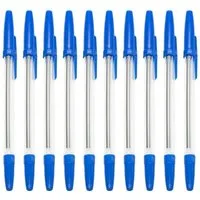 Osma Kugelschreiber 10-100 Kugelschreiber Kuli Schreibstift mit Kappe, (50-tlg), Stift, Schreiben, Blau, Schreiber