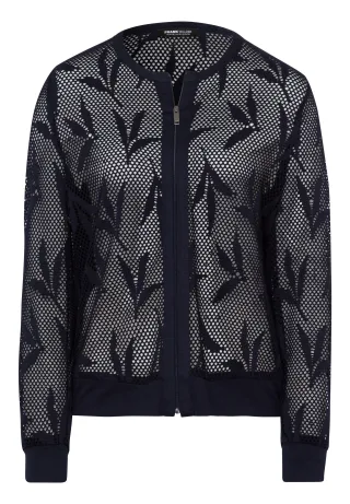 FRANK WALDER - Jacke CHARMING FLAIR im Blousonstil mit elastischer Lochspitze ink - Gr. - 44