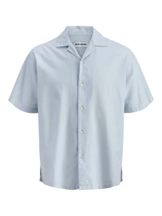 JACK&JONES - JJEBREEZE LINEN BLEND RESORT SHIRT SS SN Celestial Blue - Gr. - XL