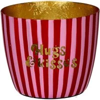 Giftcompany Windlicht Madras Windlicht M Hugs and Kisses pink/gold 8,5cm