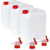 Höfer Chemie GmbH Kanister 3x 10 L Kunststoff Kanister Set für Camping & Freizeit (1 St), Praktisch, stapelbar und lebensmittelgeeignet