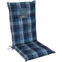 LILENO HOME Hochlehnerauflage Gartenstuhl Auflage, bequeme Sitzauflage für Gartenmöbel, Stuhlkissen, (1 St., 1er Set), Polsterauflage Karo Blau, Sitzpolster für Klappstühle