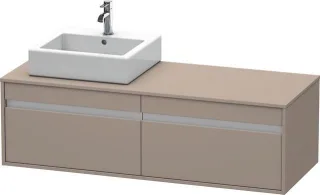 Duravit Ketho Konsolenwaschtischunterbau wandhängend Basalt Matt 1400x550x426 mm - KT6697L4343 KT6697L4343