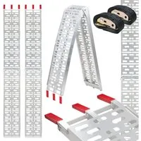 TRUTZHOLM Auffahrrampe 2x klappbar 228 cm Traglast 680 kg Alu gelocht Rampen Motorradrampen (2-St., Inkl. 2x Spanngurt), stabile Konstruktion, hochwertige Verarbeitung, kompakte Bauweise