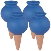 relaxdays Tropfer Tonspitzen Bewässerung 4er Set blau