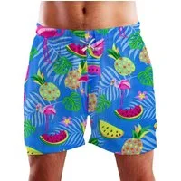 King Kameha Badeshorts Flamingo Melone Hawaii Bade-Shorts Mesh-Einsatz Verschluss Kordelzug Mit integriertem Mesh-Innenslip für extra Komfort