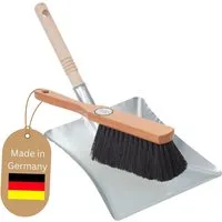 Novaliv Kehrgarnitur 19528-19532-1xStuck, 1x Kehrgarnitur Set Rosshaar Mischung Kehrschaufel mit Gummilippe Kehr