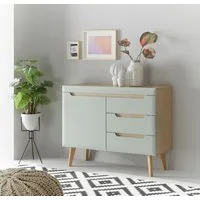 Home affaire Sideboard Torge, Anrichte, Kommode, Schubladenschrank (1 St), abgeschrägte Füße, drei Farben, Scandi Design, 107 cm breit