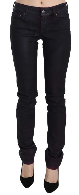 Cavalli Beschichtete Skinny-Jeans Navy