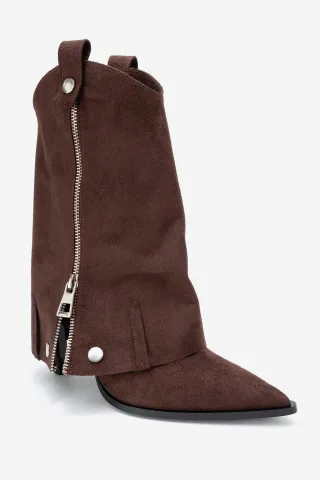 Lola Reißverschluss Spitzer Zehenbereich Absatz Stiefel