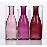 Sandra Rich Dekovase Glasvase 3er Set "Bottle groß" Ø 6,5 x 18,5cm, Glasflaschen