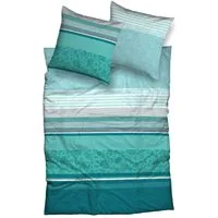 CASATEX Bettwäsche Teri, Satin, 3 teilig, zarte Blüten und Streifen, frische, elegante Farben