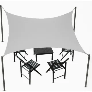 Luverno Sonnensegel, Grau, Textil, Rechteckig, 400x300 cm, Sonnen- & Sichtschutz, Sonnensegel