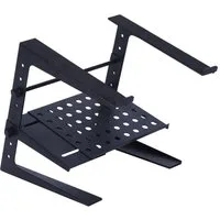 FAME Laptop-Ständer, (Audio Laptop Stand LS-1 Eco Tray Leichter Portabler Laptopständer Verstellbare Extra-Ablage Individuell Anpassbare Seitliche Erweiterungen Ideal für Musiker DJs Techniker Schwarz, DJ-Möbel, Laptop Stands, Laptopständer, verstell