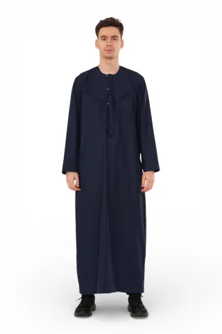 Herren Eid Marineblaue marokkanische Jubba Robe Djellaba Ramadan Eid Thobe – HM11