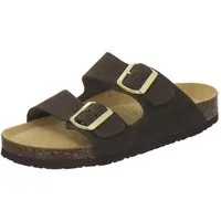 AFS-Schuhe 210076 Zweischnaller Pantolette für Damen mit Fußbett, bequeme Sandalen aus Leder