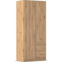 OTTO home Drehtürenschrank Kleiderschrank Schrank Garderobe AGORDO mit Dekor- oder Hochglanzfront (in zwei Griff-Farben, Breite 91 cm) mit Außenschubkästen, Serie in 7 Breiten und 2 Höhen MADE IN GERMANY
