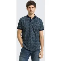 TOM TAILOR Poloshirt Poloshirts Fitted Poloshirt mit Allover-Print