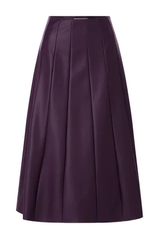 Rich & Royal - Fake Leather Midi Skirt mulberry - Gr. - 40