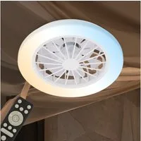 Briloner Leuchten LED Deckenleuchte Deckenventilator mit Licht dimmbar Nachtlicht CCT Sommer/Winter, CCT, LED fest integriert, CCT - Farbsteuerung, 48,5x14,5 cm, 49 Watt, Schlafzimmer, Wohnzimmer