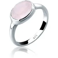 Elli Fingerring Rosenquarz Solitär 925 Sterling Silber