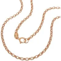 Schmuck Krone Goldkette 2mm Rund-Ankerkette aus 375 Rotgold, 45cm, Gold 375
