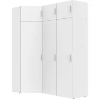 Wimex Schranksystem Münster (Spar-Set, 6tlg: Eckschrank+ 2 Schränke 30cm breit+ 3 Aufsatzmodule) Mehrzweckschrank