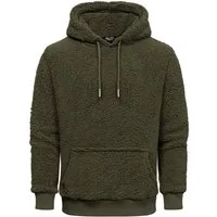 Amaci&Sons Kapuzenpullover CARNEY Kapuzenpullover Teddyfell Herren Teddy Sweatjacke Plüsch Hoodie Pullover Sweatshirt