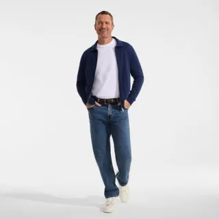 Cardigan aus Baumwolle mit Seide, Herren,  Blau, by Lands' End