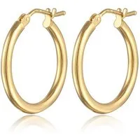 Elli Premium Paar Creolen Creolen Basic Bügelverschluss 375er Gelbgold