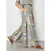 Apricot Palazzohose Folk-Patchwork-Hose mit weitem Bein
