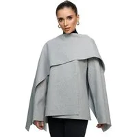 Worldclassca Poncho Worldclassca Poncho Crop Jacke Elegant Umhang Oberteil Übergangsjacke Neue Kollektion - Stilvolle und gemütliche Mode für Damen