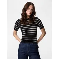 pieces Kurzarmpullover PCMIRA SS O-NECK KNIT NOOS BC Viskosemischung, Kurzarm