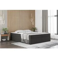 Fun Möbel Boxspringbett Dachschräge-Schlafzimmerbett PRIMA SPEED Stoff Soro (ohne Kopfteil), inkl. Topper und Bettkästen