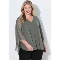 MIAMODA Longbluse Meshbluse weite Passform Muster Rückenschlitz