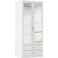 rauch Kleiderschrank Schrank Garderobe Ankleide GAMMA Breiten 91/136/181/226/271/315/360 cm (in 3 Ausstattungen BASIC/CLASSIC/PREMIUM (inkl. SOFT-CLOSE-Funktion) verschiedene Griff-Varianten, mit Spiegel TOPSELLER MADE IN GERMANY