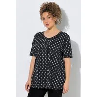 Ulla Popken T-Shirt T-Shirt Biesen A-Linie V-Ausschnitt Halbarm