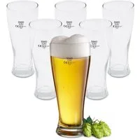 Spetebo Bierglas Bierglas 250 ml aus Klarglas - 6er Set, Glas, Weizenbier Glas 250 ml spülmaschinenfest