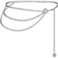Zaewry Taillengürtel Damen Concho Kettengürtel taillenkette Taille Gürtel Verstellbarer Metall Western Cowgirl Gürtel