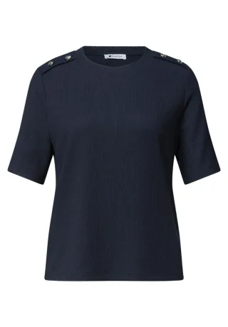Street One - Shirt mit Zierknöpfen blau - Gr. - 44