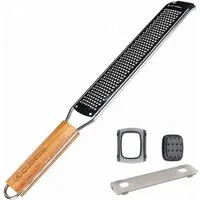Cubesu Küchenreibe Zester Reibe 35 cm lang Edelstahl mit Holzgriff, Edelstahl