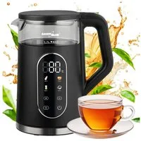 GreenBlue Wasserkocher GB670 B Kabelloser Wasserkocher 2200 W 1,7 L, 1,7 l, 2200 W, Glasbehälter, gut ablesbares Display, Temperaturwahl