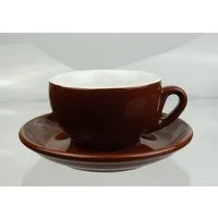 Nuova Point Cappuccinotasse dickwandig, braun, max 200 ml, 2-tlg., Porzellan
