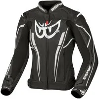 Berik Motorradjacke Fufur Damen Motorrad Lederjacke Verbindungsreißverschluss,Ellenbogenprotektoren enthalten,perfori