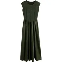 Next Midikleid Jersey-Midikleid mit gesmoktem Rumpf, Kurzgröße (1-tlg)