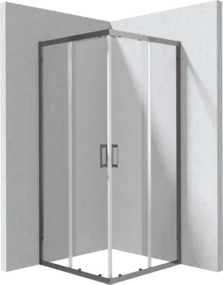 Neuesbad Quadratische Duschkabine, Titan, Klarglas, 90x90x195 cm NB1DEKYCD099P1