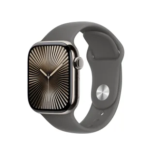 Apple Watch Series 10 (GPS + Cellular) 42mm Titan Natur mit Sportarmband S/M steingrau | mwxd3qf/a |