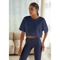 LASCANA Kurzarmshirt mit kastigem Schnitt und Lagen-Look